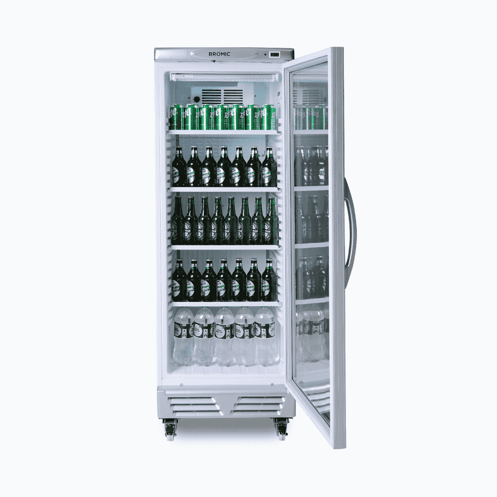 Upright Display Fridge – 290L – 1 Door – Flat Glass 70 Ways