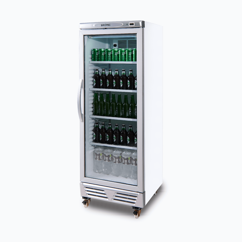 Upright Display Fridge – 290L – 1 Door – Flat Glass 70 Ways