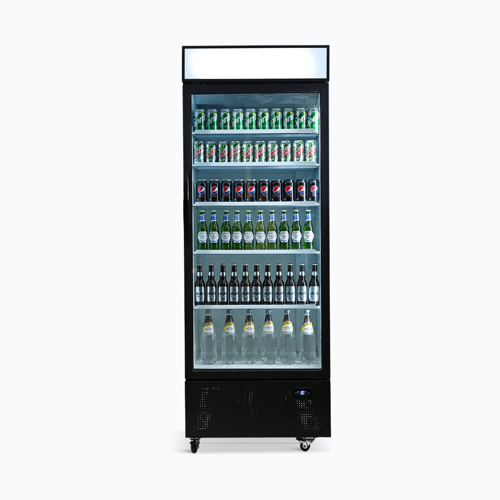 Upright Display Fridge – 659L – 1 Door – Flat Glass – Lightbox 70 Ways