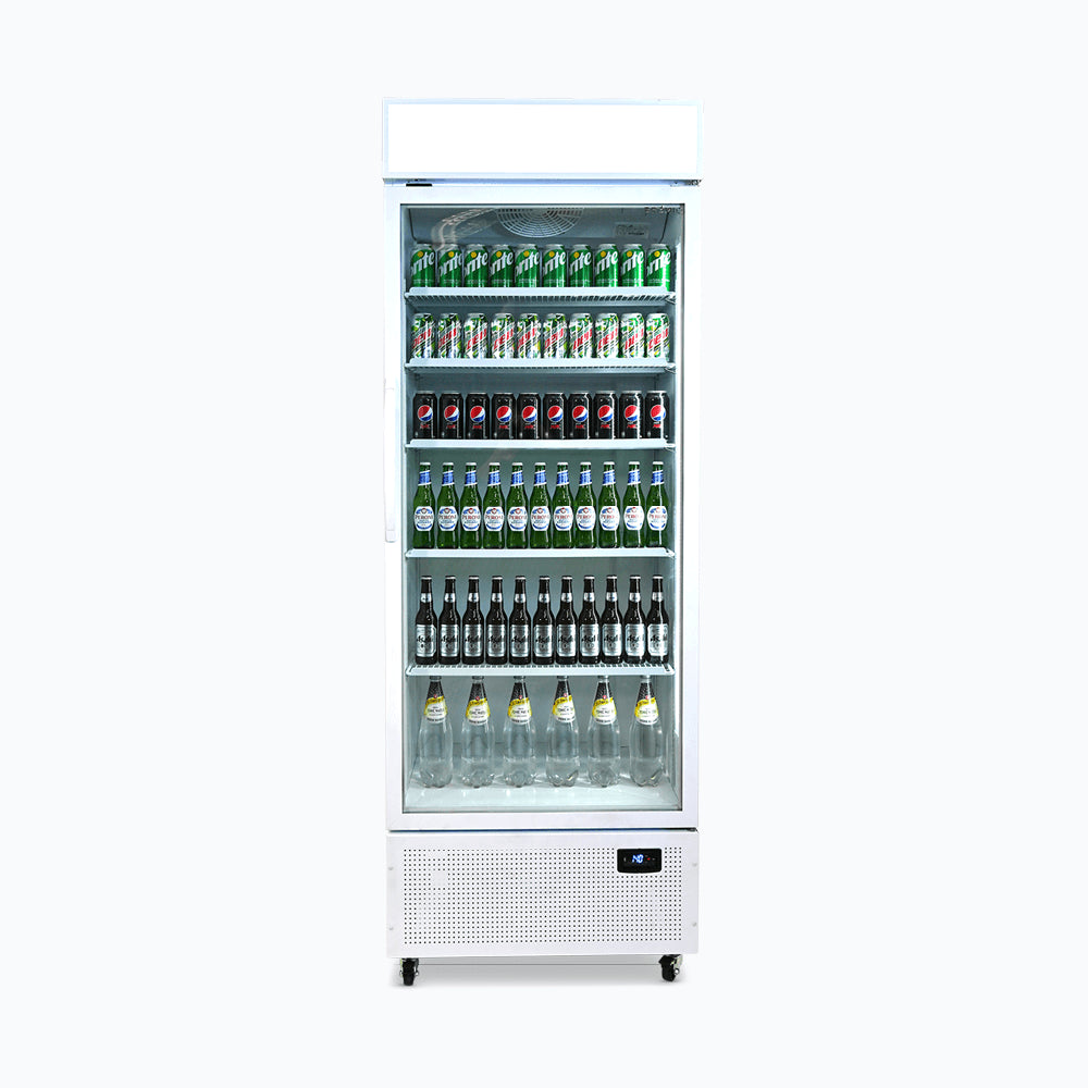 Upright Display Fridge – 659L – 1 Door – Flat Glass – Lightbox 70 Ways