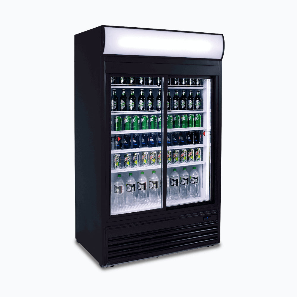 Bromic 945L Upright Display Fridge – Double Sliding Glass Doors, LED Lightbox & Energy Efficient Cooling/ Temp. Range: +1°C to +10°C 70 Ways