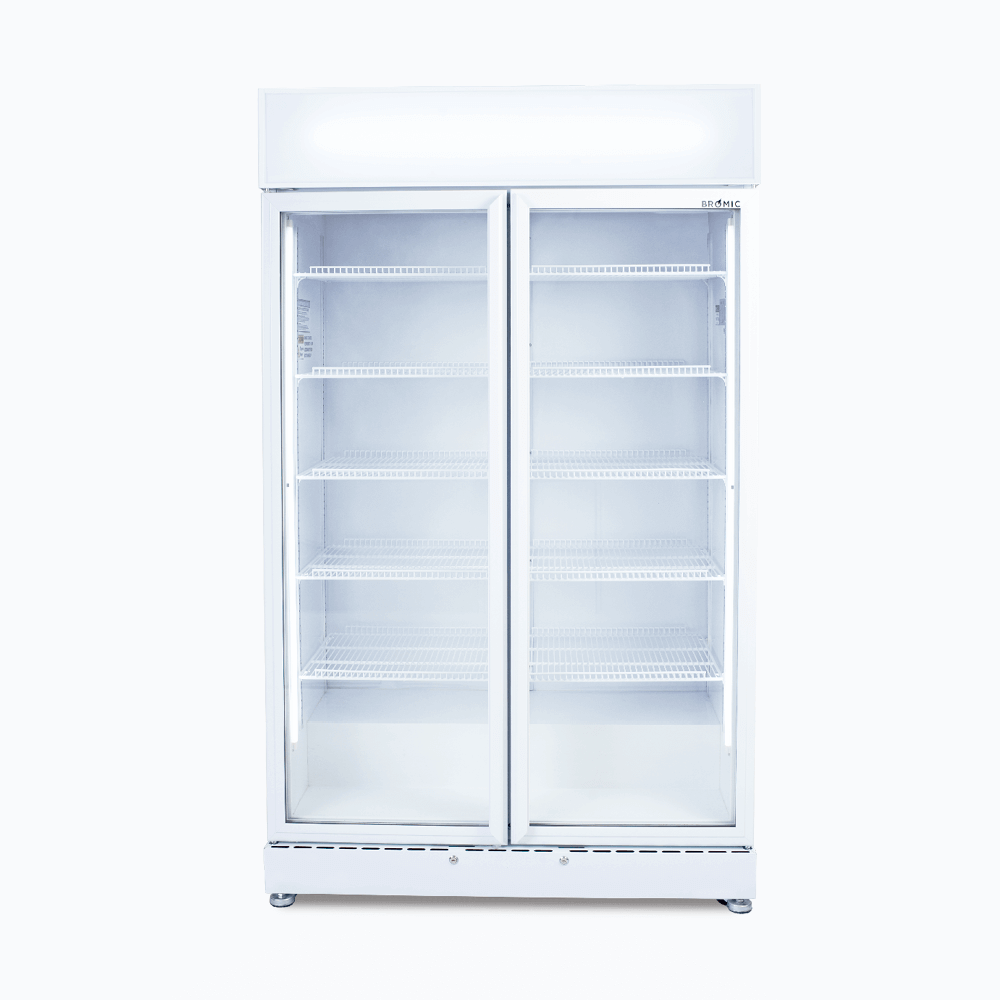 Upright Display Fridge – 885L – 2 Doors – Flat Glass 70 Ways