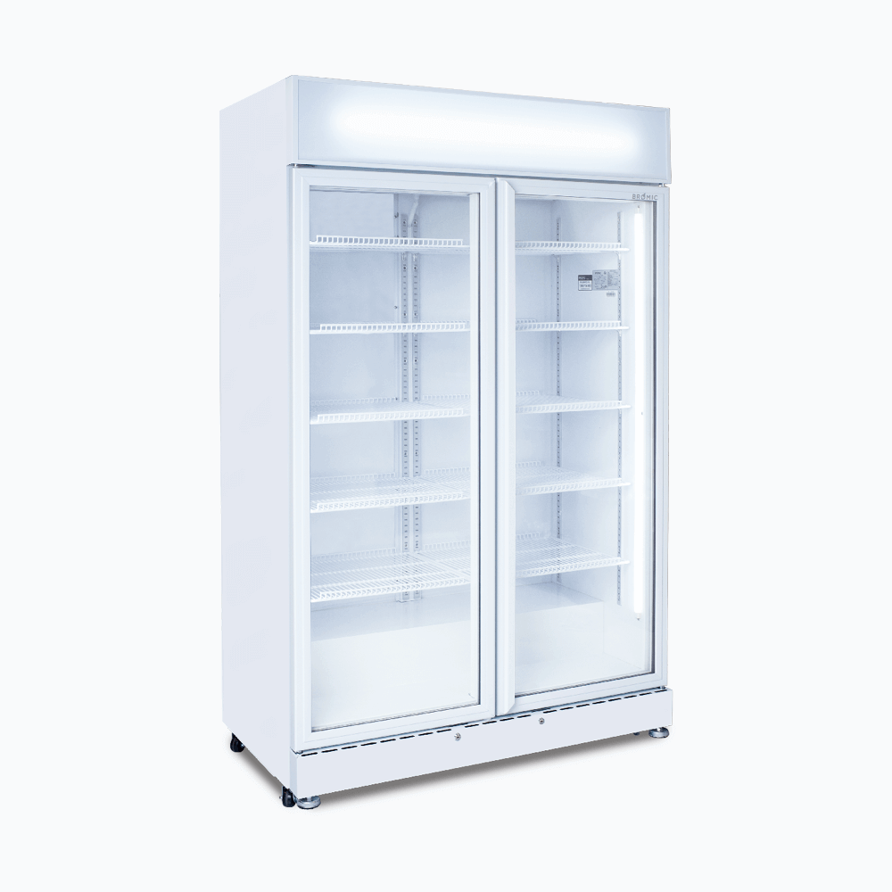Upright Display Fridge – 885L – 2 Doors – Flat Glass 70 Ways