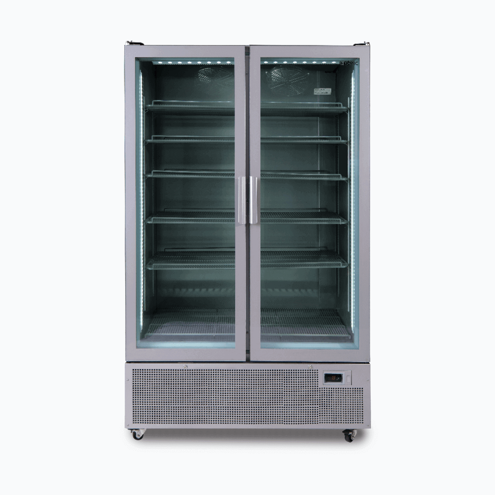 Upright Display Fridge – 1126L – 2 Door – Flat Glass – Silver 70 Ways