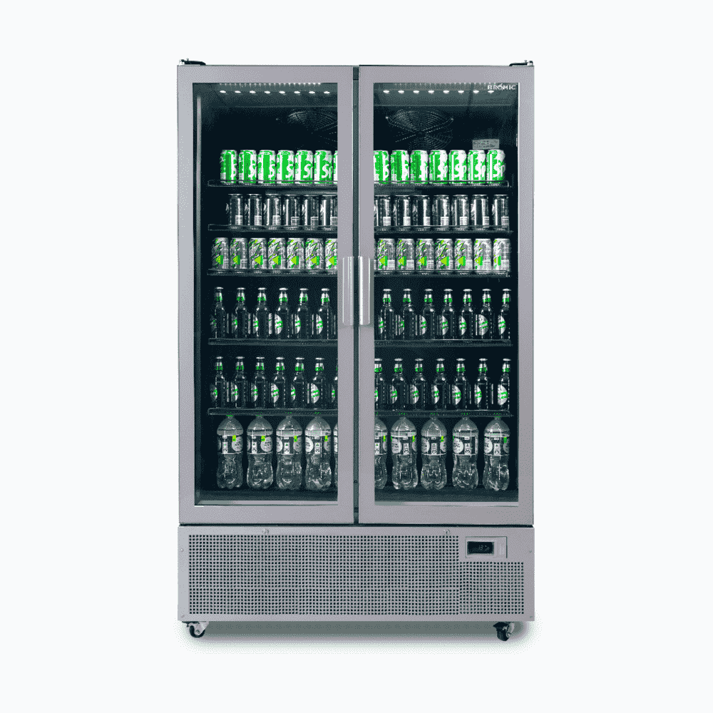 Upright Display Fridge – 1126L – 2 Door – Flat Glass – Silver 70 Ways