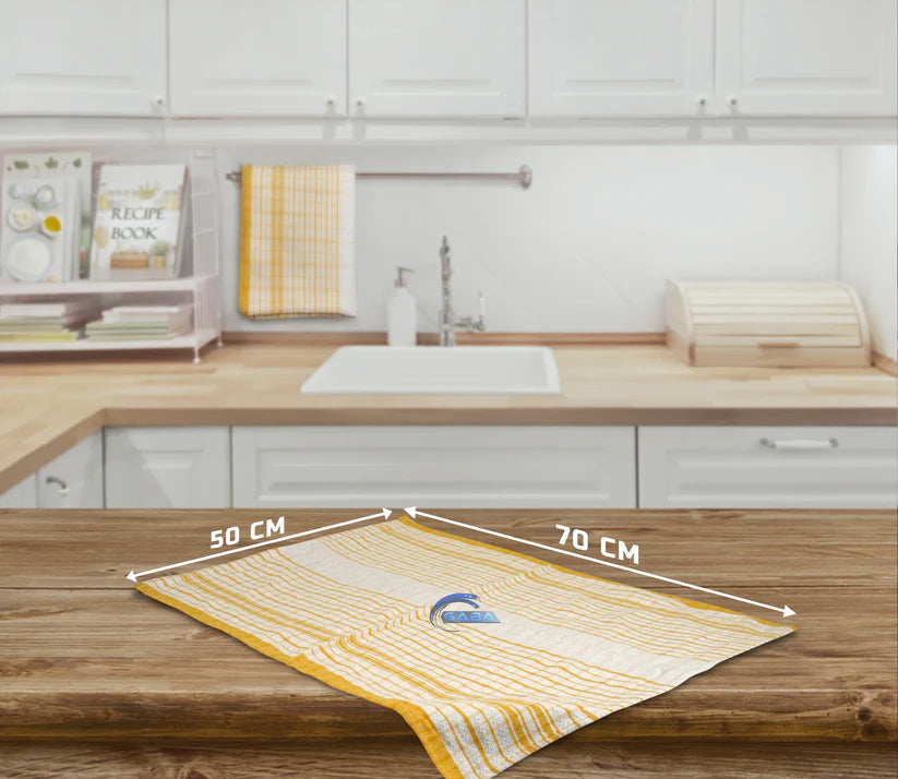 Yellow Tea Towels JUMBO Size 50x70cm Commercial Grade Heavy Duty 100% Cotton 70 Ways