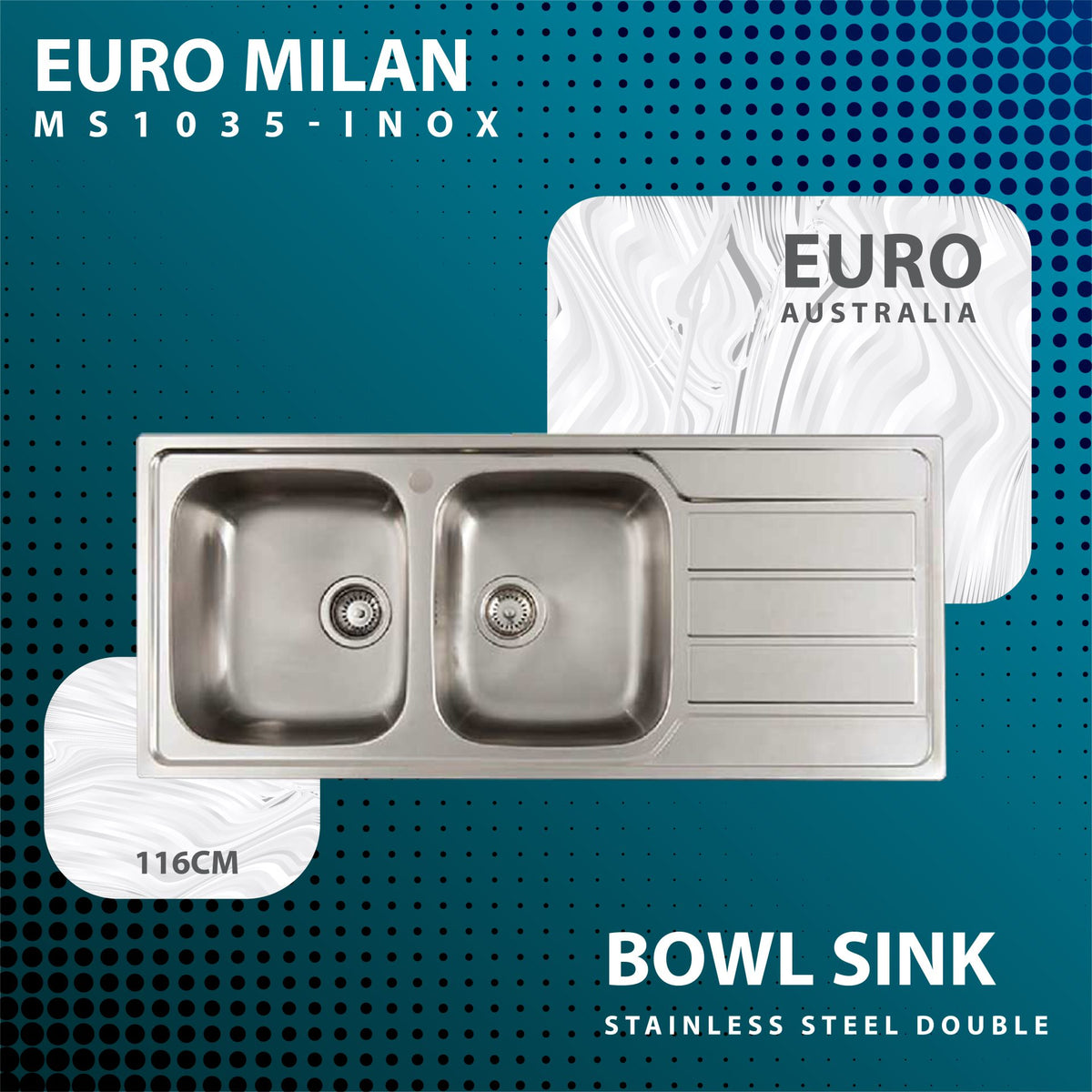 Blanco DINAS8S1.75L – Left Hand Bowl – 1 3/4 Bowl, RIGHT Hand Drainer 70 Ways